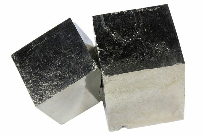 Natural Twinned Pyrite Cubes From Spain #82107
